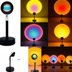 LAMPADA CREAZIONE ATMOSFERA ILLUMINAZIONE ROTABILE 180° EFFETTO TRAMONTO