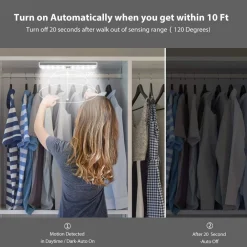 LAMPADA DA PARETE A INDUZIONE 10LED CON SENSORE DI MOVIMENTO PER ARMADI Q-LED100