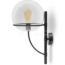 LAMPADA DA PARETE APPLIQUE A MURO FORMA GLOBO VETRO TRASPARENTE ELEGANTE VT-7226