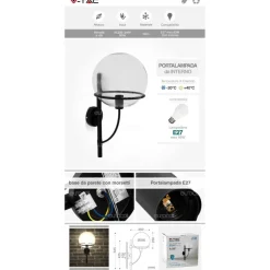 LAMPADA DA PARETE APPLIQUE A MURO FORMA GLOBO VETRO TRASPARENTE ELEGANTE VT-7226