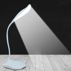 LAMPADA DA SCRIVANIA A 20 LED BIANCO LUCE REGOLABILE COLLO ERGONOMICO FLESSIBILE