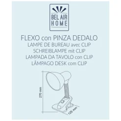 LAMPADA DA SCRIVANIA LAMPADA TAVOLO CON PINZA ORIENTABILE SNODABILE E27