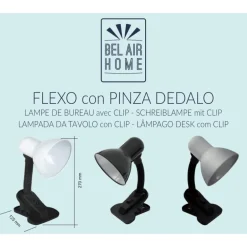 LAMPADA DA SCRIVANIA LAMPADA TAVOLO CON PINZA ORIENTABILE SNODABILE E27