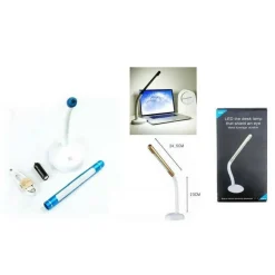 LAMPADA DA SCRIVANIA LED D24 SNODABILE UFFICIO PC NOTEBOOK RICARICABILE