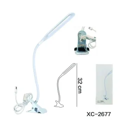 LAMPADA DA SCRIVANIA LUCE LED CON MORSETTO PINZA ORIENTABILE FLESSIBILE DT-2677