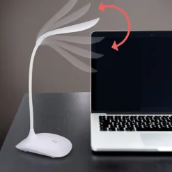 LAMPADA DA SCRIVANIA TOUCH 14 LED BIANCO LUCE REGOLABILE E COLLO ERGONOMICO