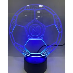 LAMPADA DA TAVOLO A BATTERIE USB PALLONE CALCIO CON STEMMA LOGO NAPOLI CALCIO