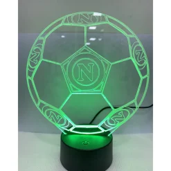 LAMPADA DA TAVOLO A BATTERIE USB PALLONE CALCIO CON STEMMA LOGO NAPOLI CALCIO