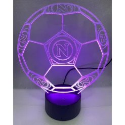 LAMPADA DA TAVOLO A BATTERIE USB PALLONE CALCIO CON STEMMA LOGO NAPOLI CALCIO