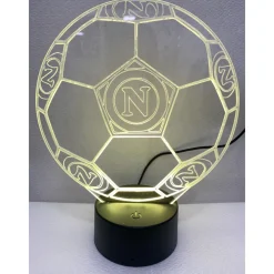 LAMPADA DA TAVOLO A BATTERIE USB PALLONE CALCIO CON STEMMA LOGO NAPOLI CALCIO