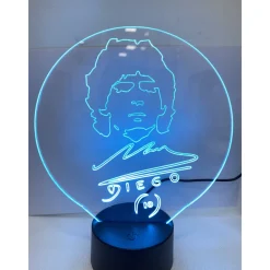 LAMPADA DA TAVOLO A BATTERIE USB CON VOLTO STILIZZATO DI DIEGO ARMANDO MARADONA