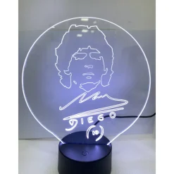 LAMPADA DA TAVOLO A BATTERIE USB CON VOLTO STILIZZATO DI DIEGO ARMANDO MARADONA