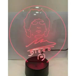 LAMPADA DA TAVOLO A BATTERIE USB CON VOLTO STILIZZATO DI DIEGO ARMANDO MARADONA