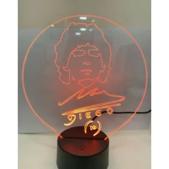 LAMPADA DA TAVOLO A BATTERIE USB CON VOLTO STILIZZATO DI DIEGO ARMANDO MARADONA