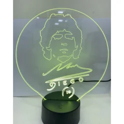LAMPADA DA TAVOLO A BATTERIE USB CON VOLTO STILIZZATO DI DIEGO ARMANDO MARADONA