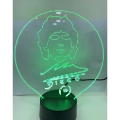 LAMPADA DA TAVOLO A BATTERIE USB CON VOLTO STILIZZATO DI DIEGO ARMANDO MARADONA