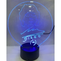 LAMPADA DA TAVOLO A BATTERIE USB CON VOLTO STILIZZATO DI DIEGO ARMANDO MARADONA