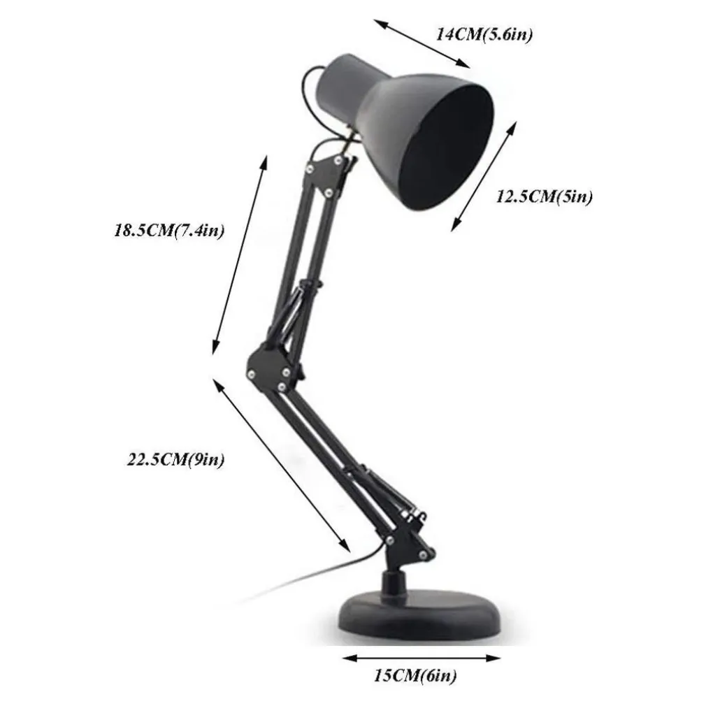 LAMPADA DA TAVOLO CON MORSETTO ORIENTABILE X ESTETISTA SNODABILE E27 COLORI 60W