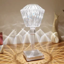 LAMPADA DA TAVOLO EFFETTO CRISTALLO CONTROLLO TOUCH PER SOGGIORNO CAMERA UFFICIO