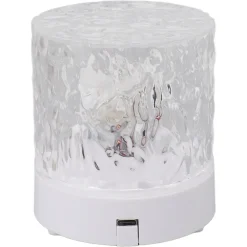 LAMPADA DA TAVOLO IN CRISTALLO OCEANICO ABS ONDULATO USB A 16 COLORI SALA GIOCHI PRANZO