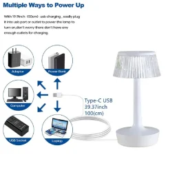 LAMPADA DA TAVOLO IN CRISTALLO DECORATIVA CON LED RGB TOUCH BIANCO 5V Q-TL153
