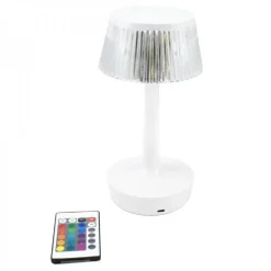 LAMPADA DA TAVOLO IN CRISTALLO DECORATIVA CON LED RGB TOUCH BIANCO 5V Q-TL153