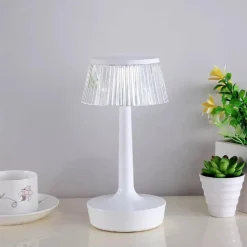 LAMPADA DA TAVOLO IN CRISTALLO DECORATIVA CON LED RGB TOUCH BIANCO 5V Q-TL153