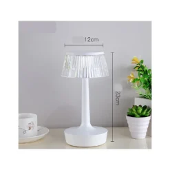LAMPADA DA TAVOLO IN CRISTALLO DECORATIVA CON LED RGB TOUCH BIANCO 5V Q-TL153