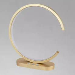 LAMPADA DA TAVOLO LED 12 W DESIGN CURVA ORO TOUCH SCRIVANIA COMODINO IP20 32729