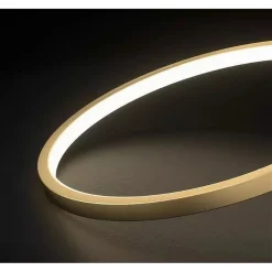 LAMPADA DA TAVOLO LED 12 W DESIGN CURVA ORO TOUCH SCRIVANIA COMODINO IP20 32729