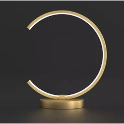 LAMPADA DA TAVOLO LED 12 W DESIGN CURVA ORO TOUCH SCRIVANIA COMODINO IP20 32729