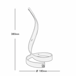 LAMPADA DA TAVOLO LED MODERNA A SPIRALE CURVA 12W LUCE COMODINO ARGENTO ABATJOUR