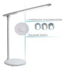 LAMPADA DA TAVOLO LED RICARICABILE SENZA FILI TOUCH MULTIDIREZIONALE DT-2683