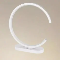 LAMPADA DA TAVOLO LED 12W DESIGN CURVA BIANCO TOUCH SCRIVANIA COMODINO IP20 32736