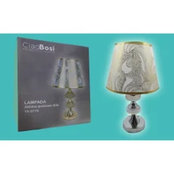 LAMPADA DA TAVOLO LUME ABAT JOUR COMODINO COMÒ ARREDO CAMERA CASA LUCE TX-9776