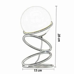 LAMPADA DA TAVOLO MINIMALISTA LUME IN METALLO BRONZO CON SFERA IN VETRO G9 D31