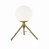 LAMPADA DA TAVOLO MINIMALISTA BRONZO TREPPIEDI CON SFERA LUME ABAT JOUR G9 D35