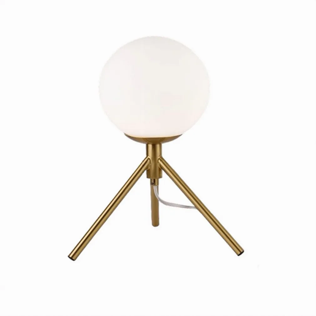 LAMPADA DA TAVOLO MINIMALISTA BRONZO TREPPIEDI CON SFERA LUME ABAT JOUR G9 D35