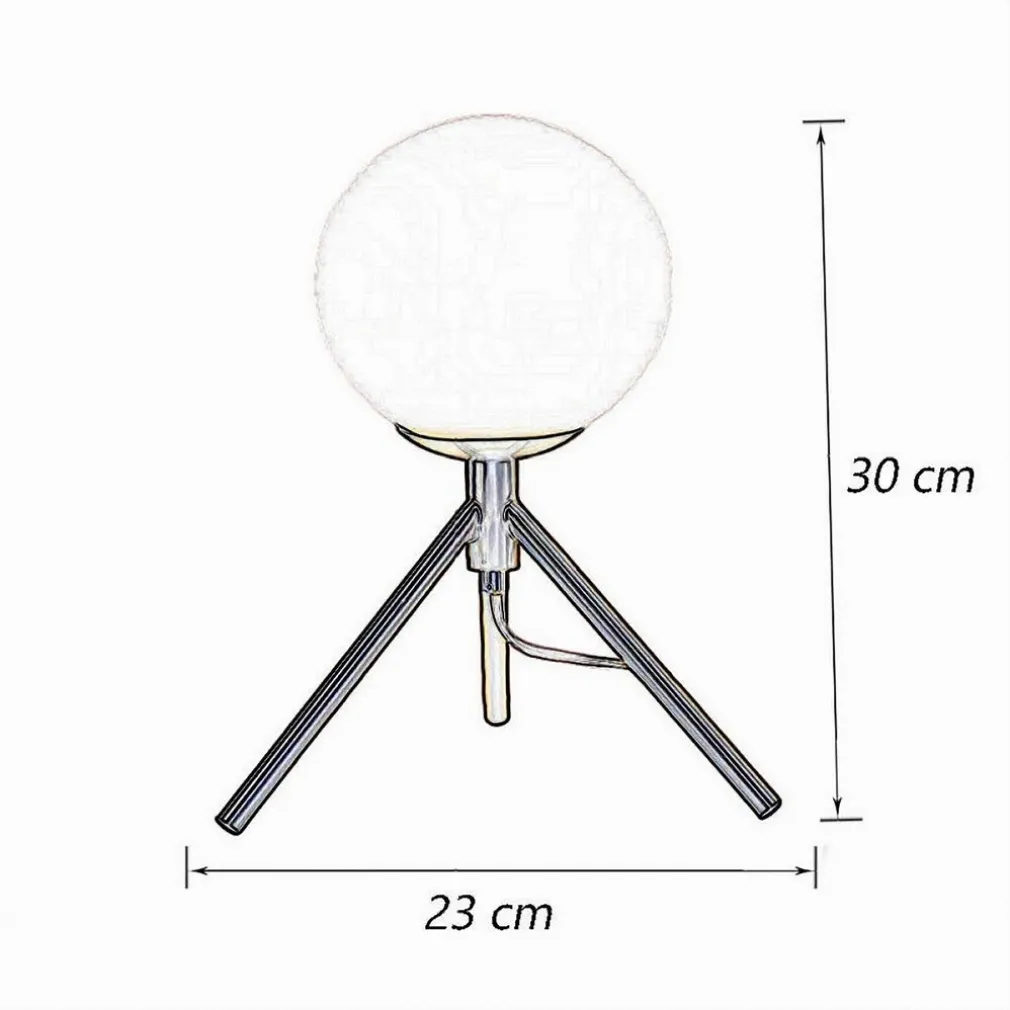 LAMPADA DA TAVOLO MINIMALISTA BRONZO TREPPIEDI CON SFERA LUME ABAT JOUR G9 D35