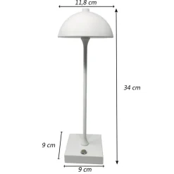 LAMPADA DA TAVOLO RICARICABILE USB 10W 3 COLORAZIONE LUCE NERO BIANCO ORO D28-3C