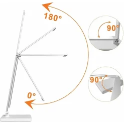 LAMPADA DA TAVOLO SCRIVANIA TOUCH PIEGHEVOLE 180° LUCE 52 LED 5 COLORI EK009A