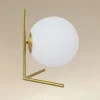 LAMPADA DA TAVOLO SCRIVANIA RAMO CON SFERA IN VETRO LUCE ATTACCO E27 ORO 33870