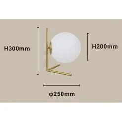 LAMPADA DA TAVOLO SCRIVANIA RAMO CON SFERA IN VETRO LUCE ATTACCO E27 ORO 33870