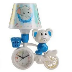 LAMPADA DA TAVOLO SCRIVANIA A LED CON OROLOGIO PER CAMERETTA ELEFANTE SU BICI