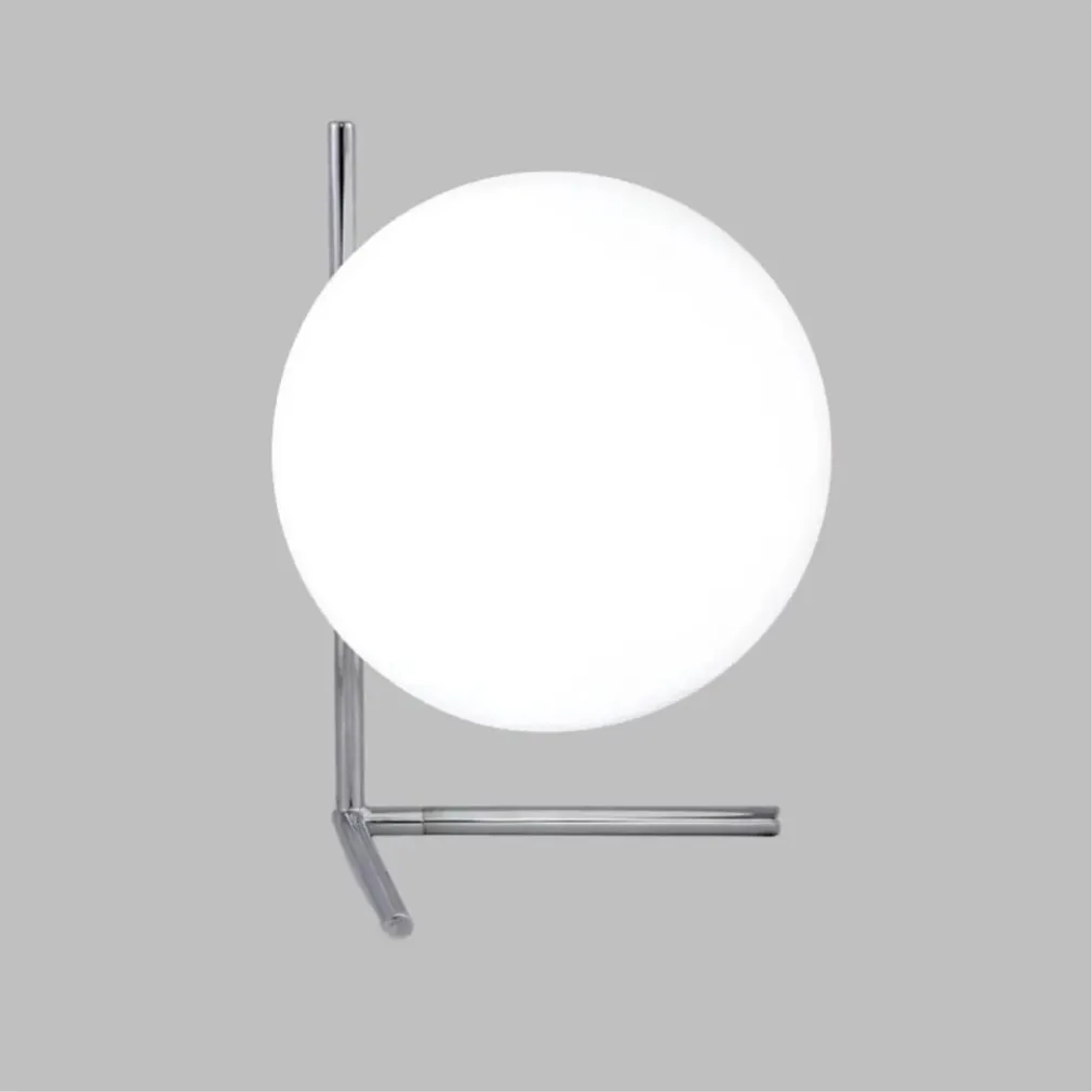 LAMPADA DA TAVOLO SCRIVANIA RAMO CON SFERA IN VETRO LUCE ATTACCO E27 ARGENTO 33887