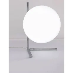 LAMPADA DA TAVOLO SCRIVANIA RAMO CON SFERA IN VETRO LUCE ATTACCO E27 ARGENTO 33887