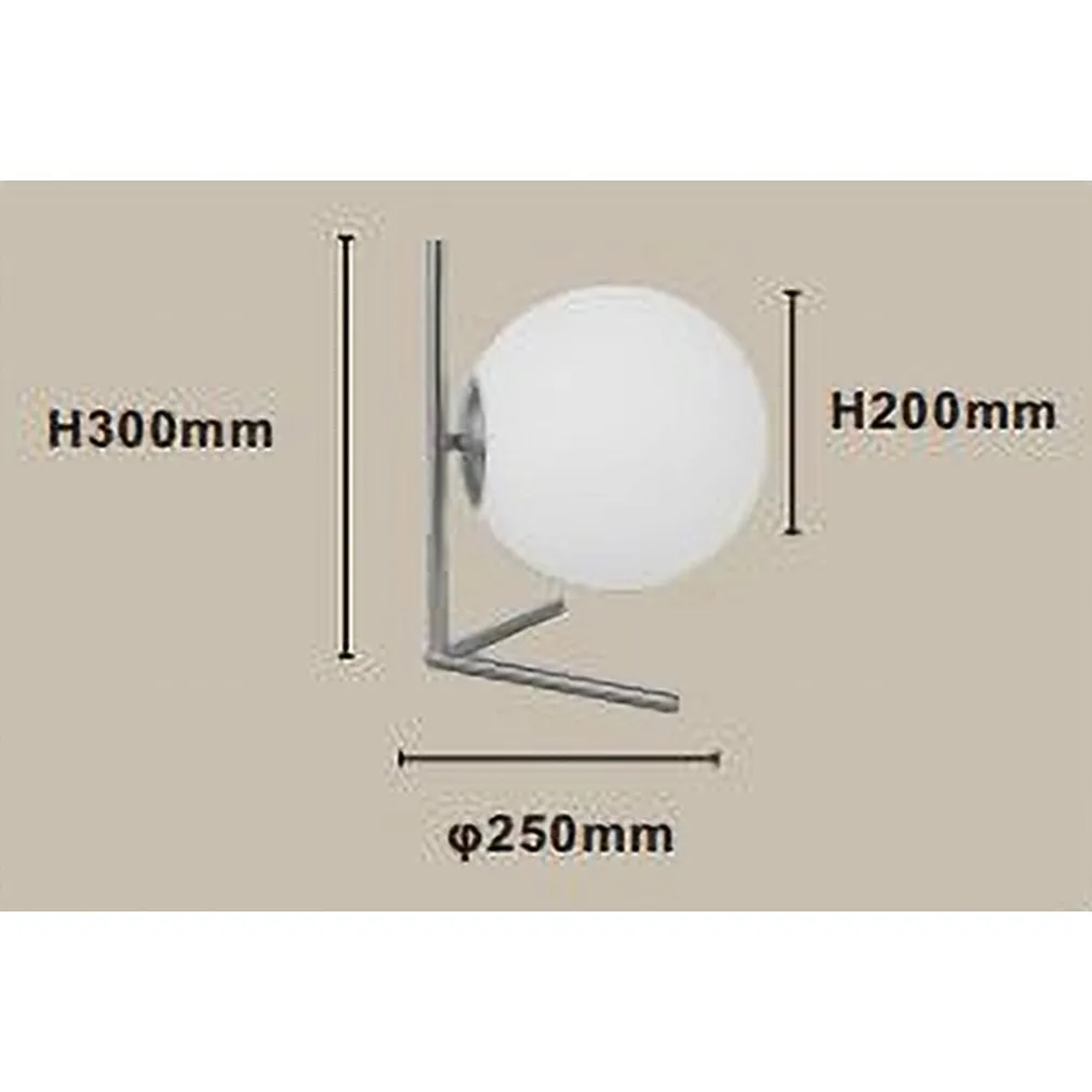 LAMPADA DA TAVOLO SCRIVANIA RAMO CON SFERA IN VETRO LUCE ATTACCO E27 ARGENTO 33887