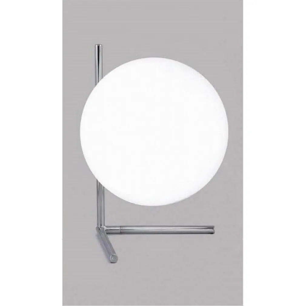 LAMPADA DA TAVOLO SCRIVANIA RAMO CON SFERA IN VETRO LUCE ATTACCO E27 ARGENTO 33887