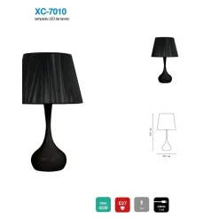 LAMPADA DA TAVOLO SCRIVANIA CON BASE SFERICA NERA E27 DESIGN MODERNO XC-7010
