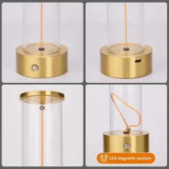 LAMPADA DA TAVOLO SCRIVANIA LED 3W FILAMENTO FLESSIBILE MAGNETICO LUME RICARICABILE D39